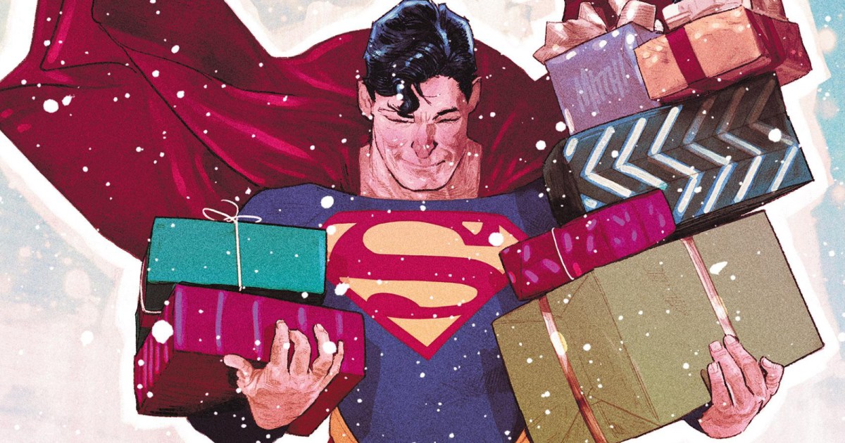 Superman Steals the Spotlight from Santa on DC’s ‘Twas the ‘Mite Before Christmas Variant Cover