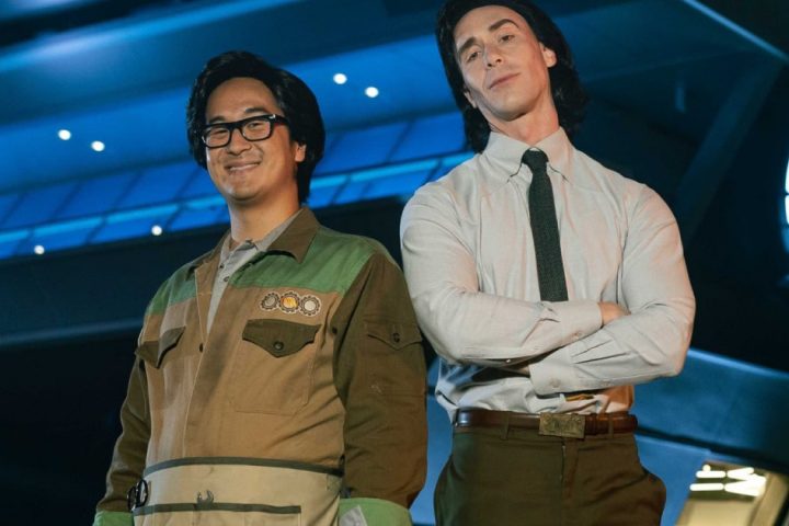 Loki and O.B. proudly represent the TVA at Disney’s Avengers Campus