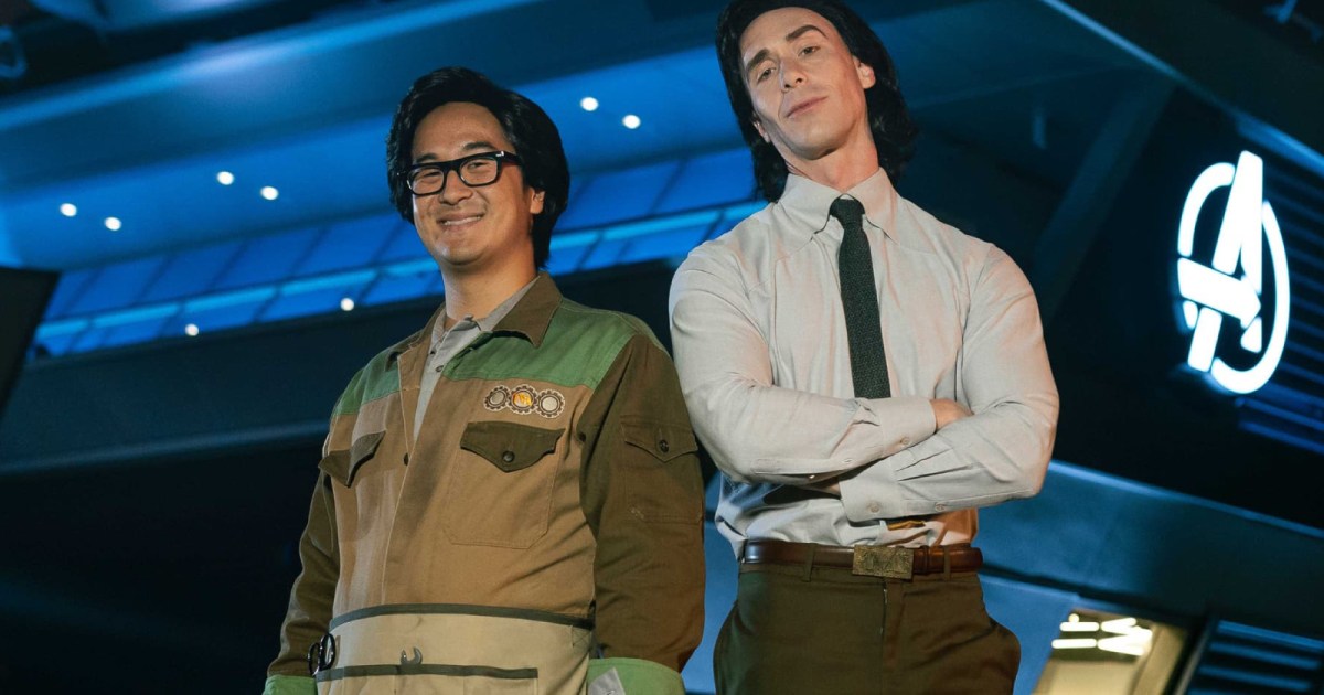 Loki and O.B. proudly represent the TVA at Disney’s Avengers Campus